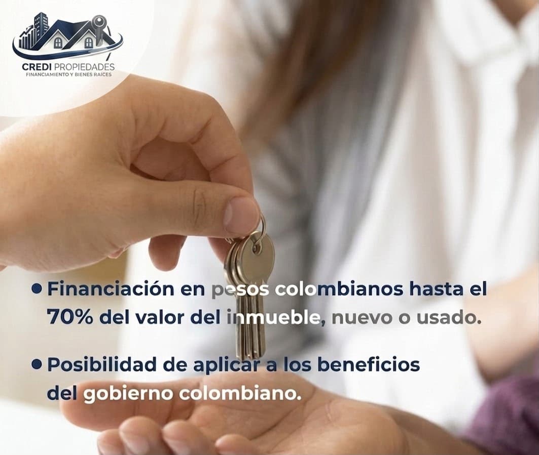Financiación hasta el 70% del inmueble en Colombia